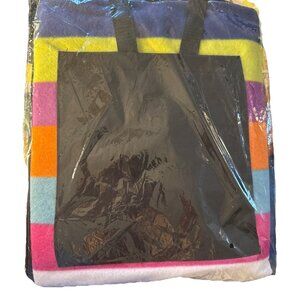 NEW Picnic Blanket - Beach Blanket Rainbow Zipper Pouch Carry Handle